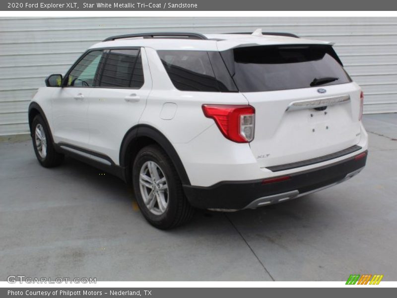 Star White Metallic Tri-Coat / Sandstone 2020 Ford Explorer XLT