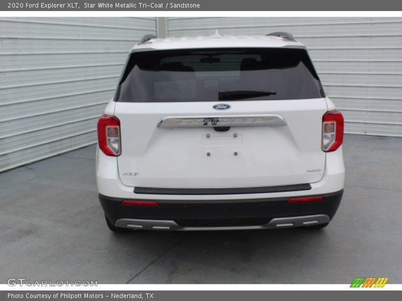 Star White Metallic Tri-Coat / Sandstone 2020 Ford Explorer XLT