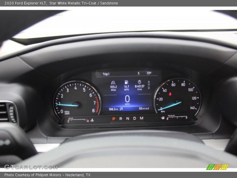 Star White Metallic Tri-Coat / Sandstone 2020 Ford Explorer XLT