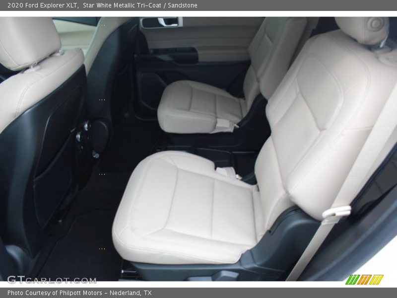 Star White Metallic Tri-Coat / Sandstone 2020 Ford Explorer XLT