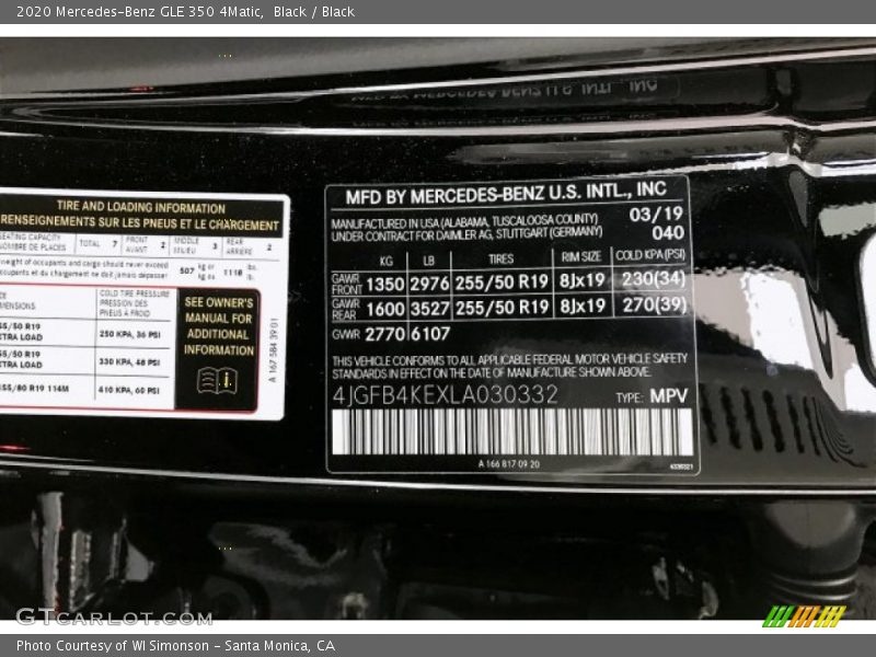Black / Black 2020 Mercedes-Benz GLE 350 4Matic