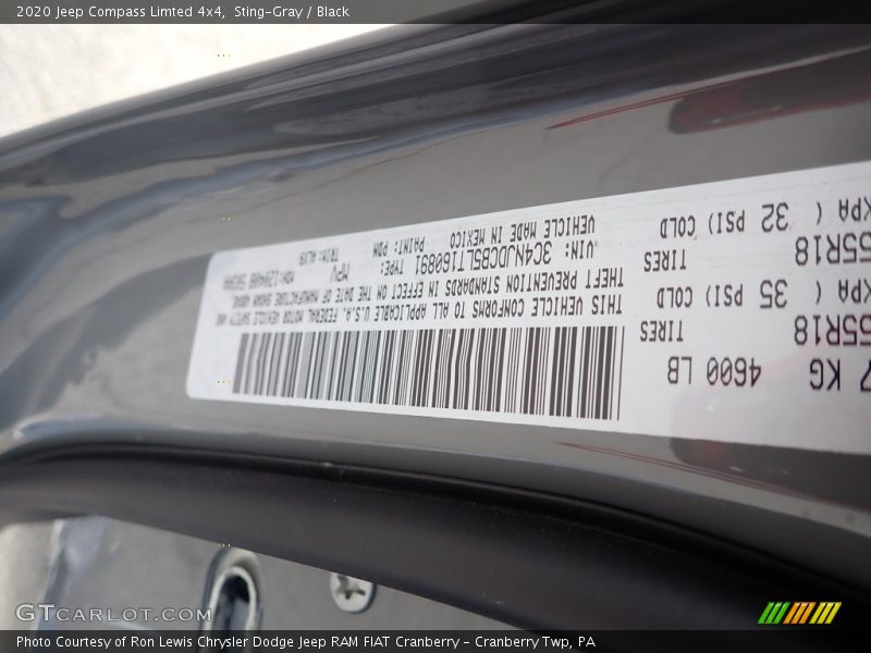 Sting-Gray / Black 2020 Jeep Compass Limted 4x4