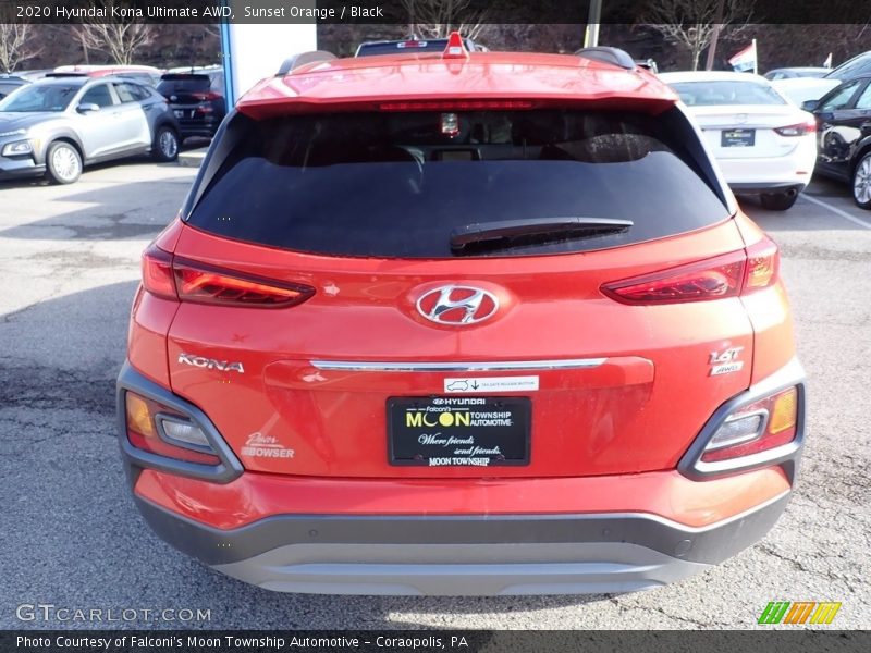 Sunset Orange / Black 2020 Hyundai Kona Ultimate AWD