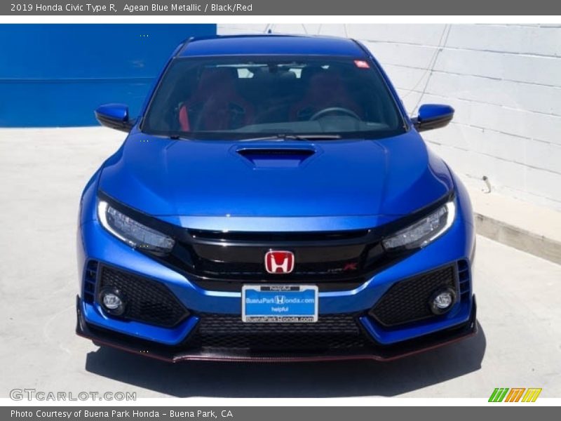 Agean Blue Metallic / Black/Red 2019 Honda Civic Type R