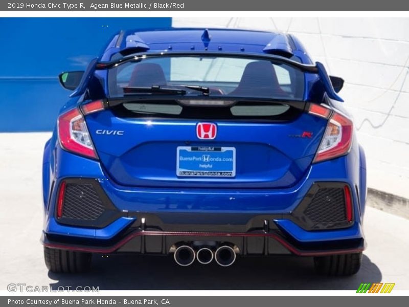Agean Blue Metallic / Black/Red 2019 Honda Civic Type R