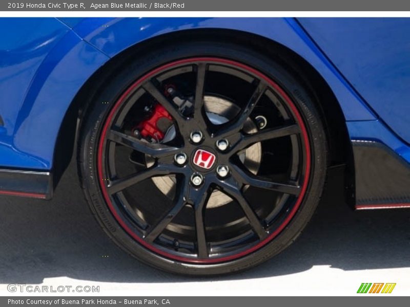 Agean Blue Metallic / Black/Red 2019 Honda Civic Type R