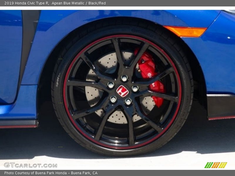 Agean Blue Metallic / Black/Red 2019 Honda Civic Type R