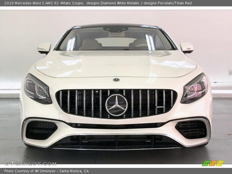 designo Diamond White Metallic / designo Porcelain/Titian Red 2019 Mercedes-Benz S AMG 63 4Matic Coupe