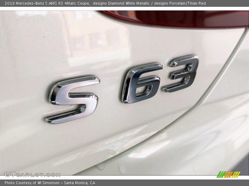 designo Diamond White Metallic / designo Porcelain/Titian Red 2019 Mercedes-Benz S AMG 63 4Matic Coupe