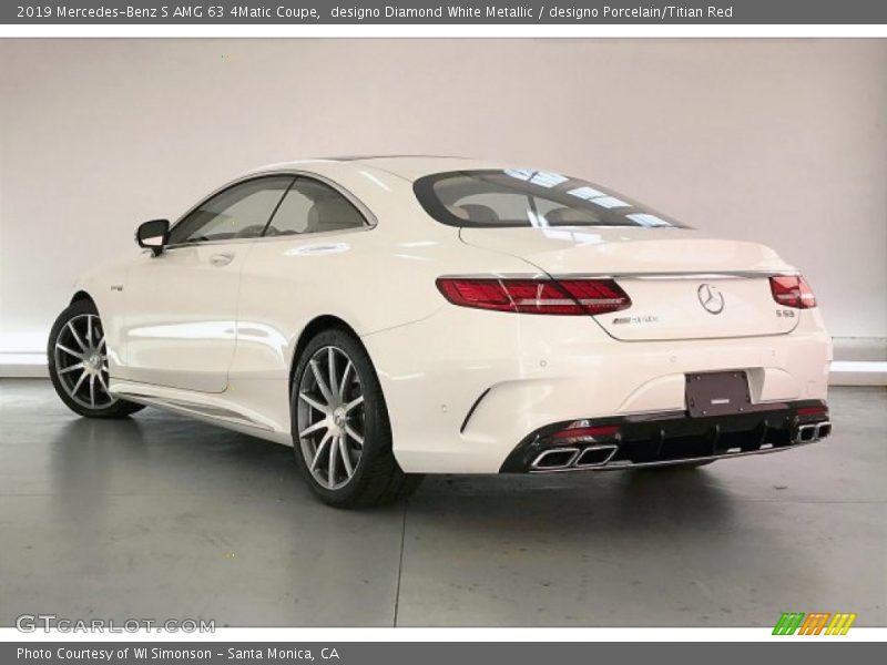 designo Diamond White Metallic / designo Porcelain/Titian Red 2019 Mercedes-Benz S AMG 63 4Matic Coupe