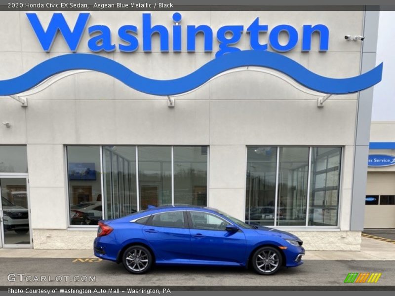 Aegean Blue Metallic / Black 2020 Honda Civic EX Sedan