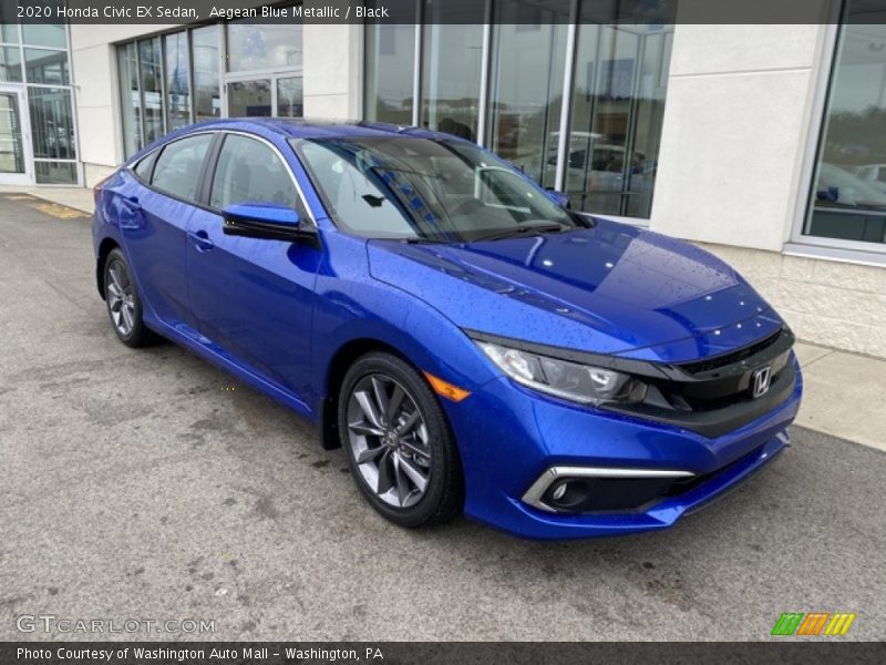 Aegean Blue Metallic / Black 2020 Honda Civic EX Sedan