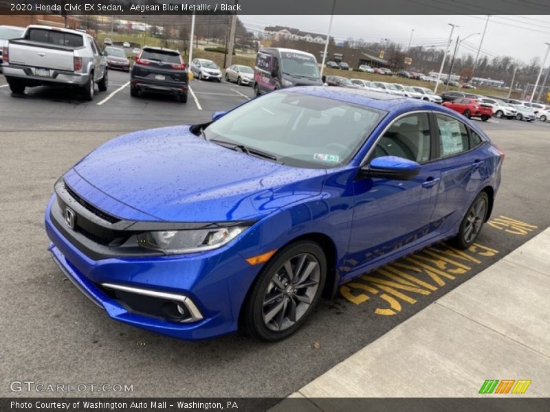 Aegean Blue Metallic / Black 2020 Honda Civic EX Sedan