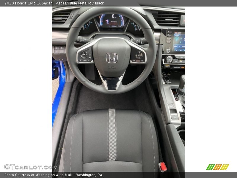 Aegean Blue Metallic / Black 2020 Honda Civic EX Sedan
