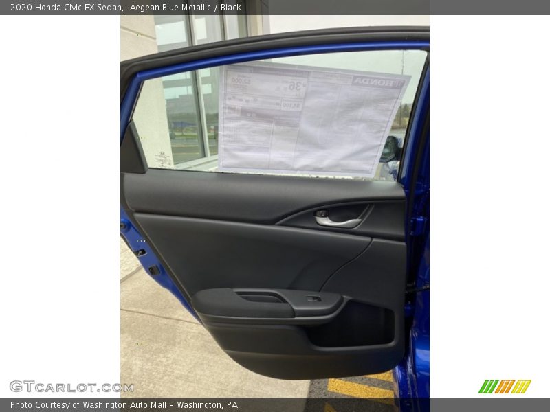 Aegean Blue Metallic / Black 2020 Honda Civic EX Sedan