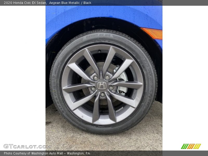 Aegean Blue Metallic / Black 2020 Honda Civic EX Sedan