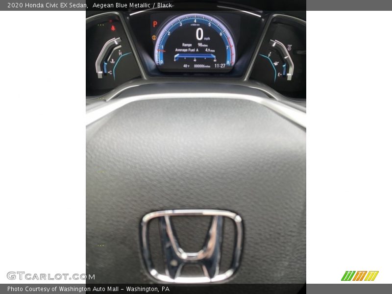Aegean Blue Metallic / Black 2020 Honda Civic EX Sedan