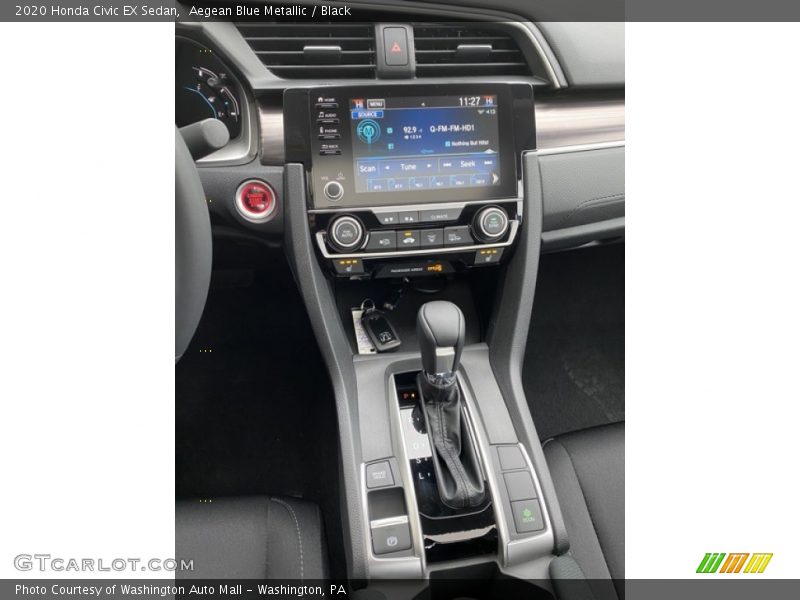 Aegean Blue Metallic / Black 2020 Honda Civic EX Sedan