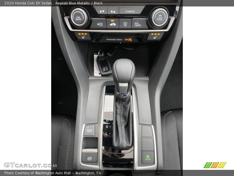 Aegean Blue Metallic / Black 2020 Honda Civic EX Sedan