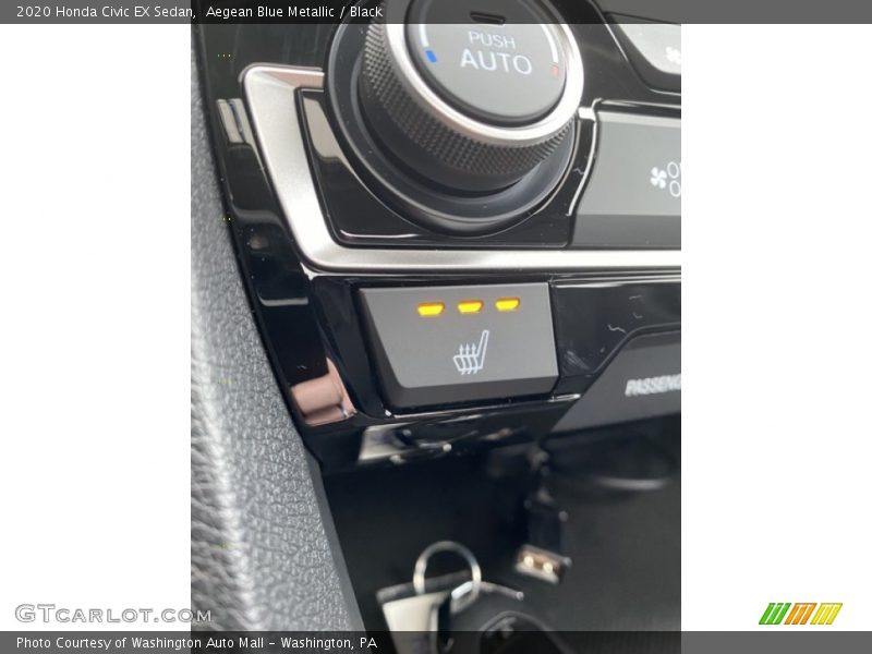 Aegean Blue Metallic / Black 2020 Honda Civic EX Sedan