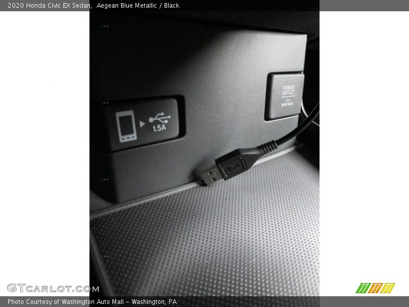 Aegean Blue Metallic / Black 2020 Honda Civic EX Sedan