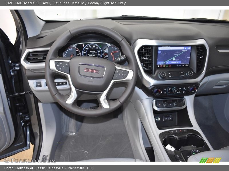 Satin Steel Metallic / Cocoa/­Light Ash Gray 2020 GMC Acadia SLT AWD