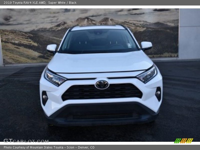 Super White / Black 2019 Toyota RAV4 XLE AWD