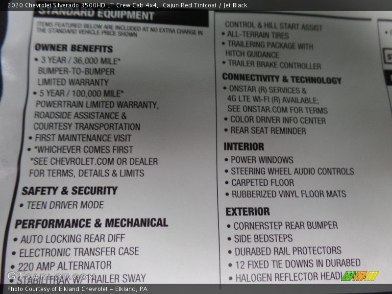 Cajun Red Tintcoat / Jet Black 2020 Chevrolet Silverado 3500HD LT Crew Cab 4x4