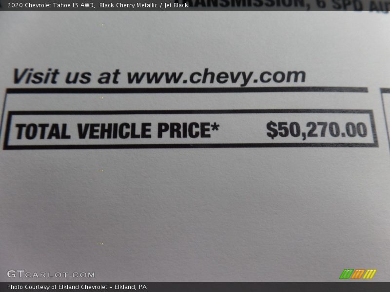 Black Cherry Metallic / Jet Black 2020 Chevrolet Tahoe LS 4WD