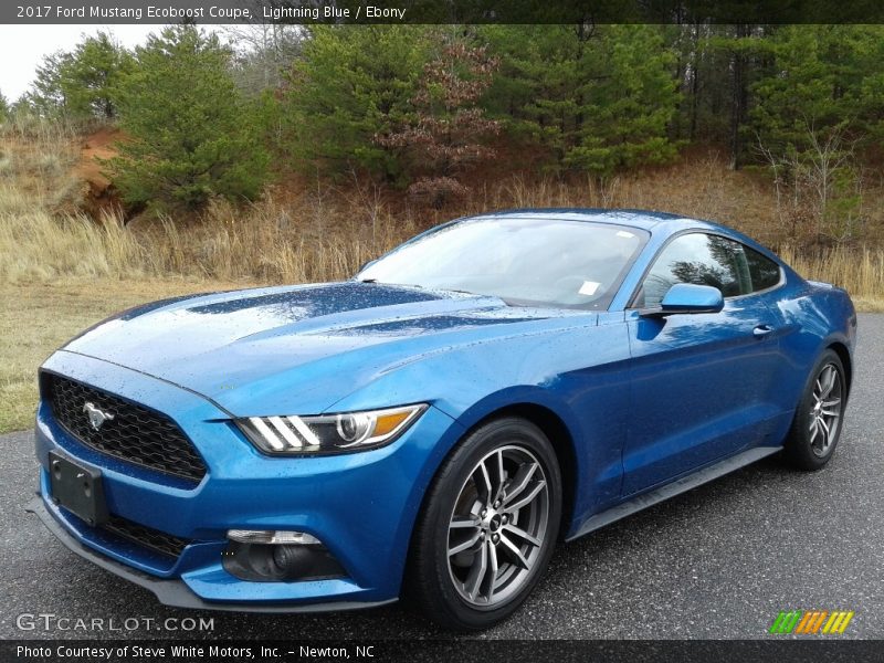 Lightning Blue / Ebony 2017 Ford Mustang Ecoboost Coupe