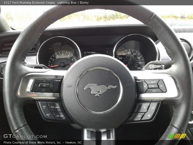 Lightning Blue / Ebony 2017 Ford Mustang Ecoboost Coupe