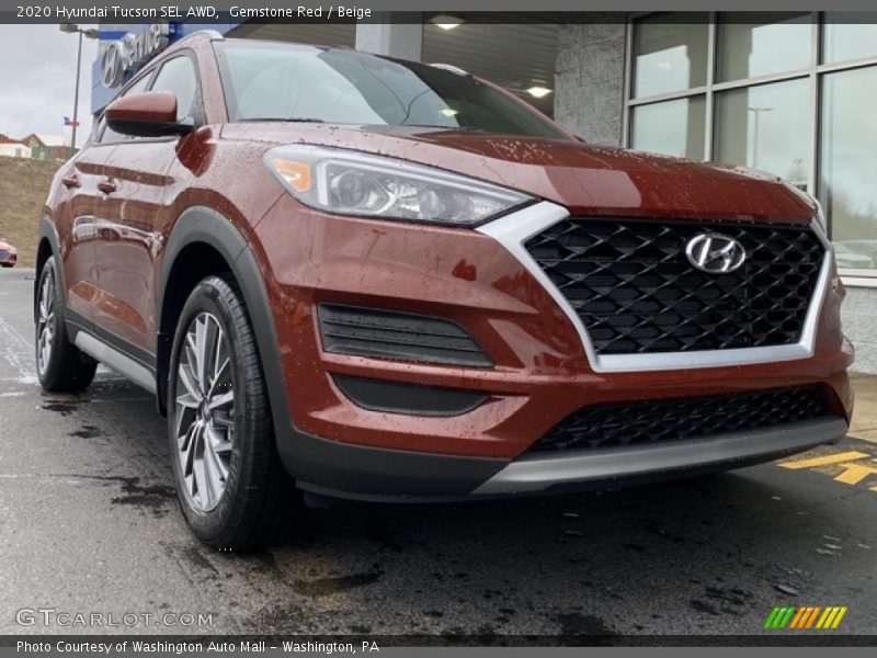 Gemstone Red / Beige 2020 Hyundai Tucson SEL AWD