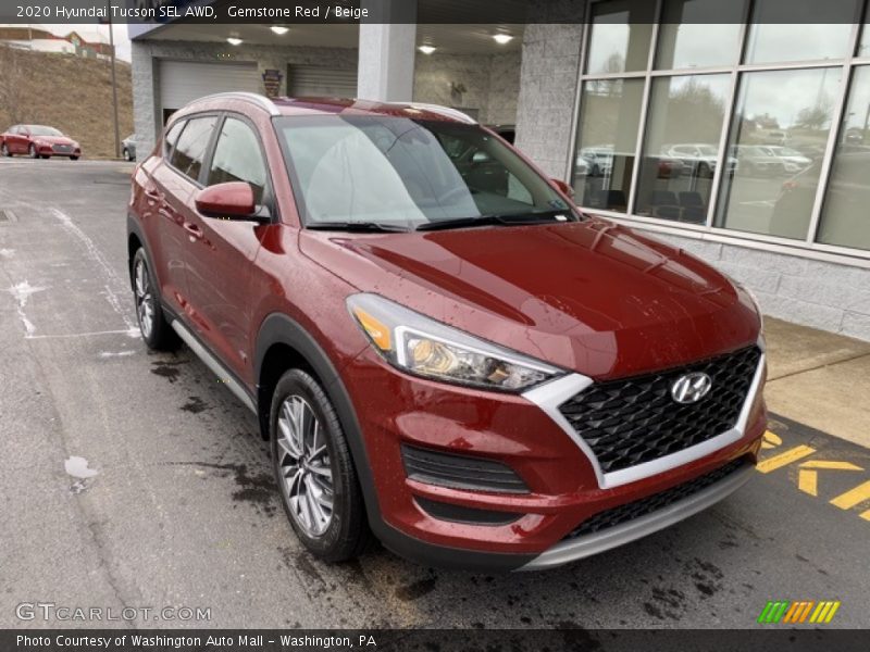Gemstone Red / Beige 2020 Hyundai Tucson SEL AWD