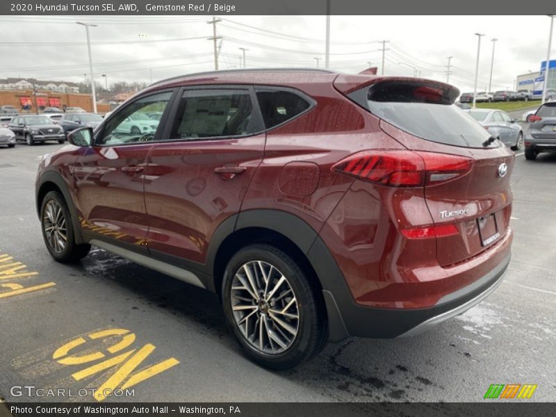 Gemstone Red / Beige 2020 Hyundai Tucson SEL AWD