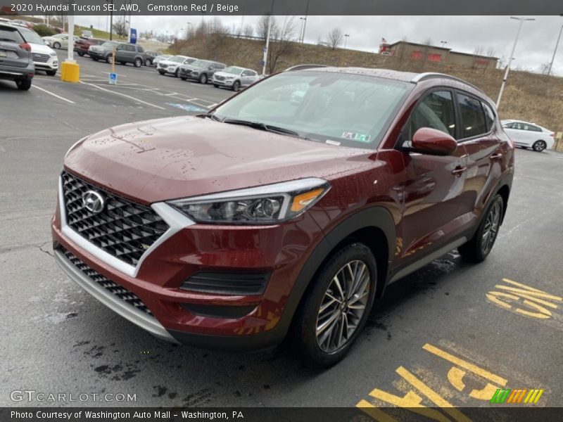 Gemstone Red / Beige 2020 Hyundai Tucson SEL AWD