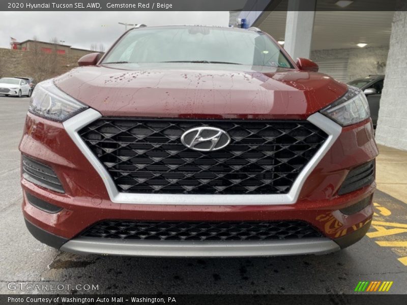 Gemstone Red / Beige 2020 Hyundai Tucson SEL AWD