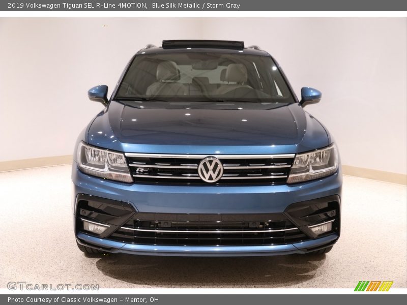 Blue Silk Metallic / Storm Gray 2019 Volkswagen Tiguan SEL R-Line 4MOTION
