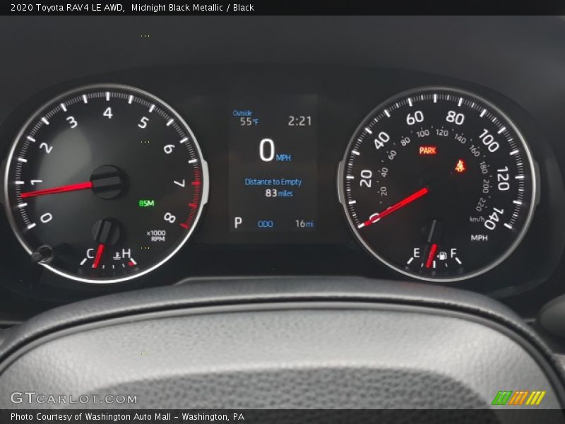 Midnight Black Metallic / Black 2020 Toyota RAV4 LE AWD