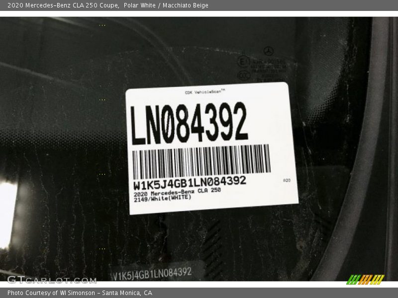 Polar White / Macchiato Beige 2020 Mercedes-Benz CLA 250 Coupe