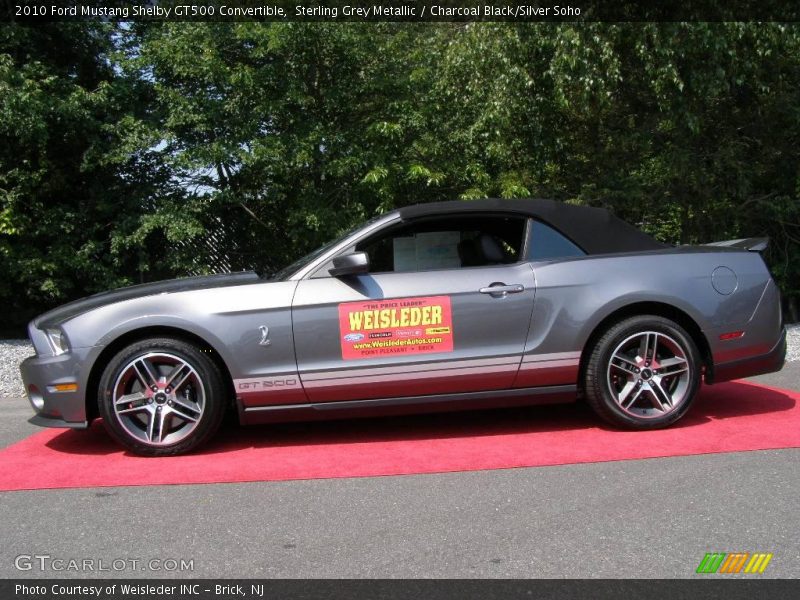 Sterling Grey Metallic / Charcoal Black/Silver Soho 2010 Ford Mustang Shelby GT500 Convertible