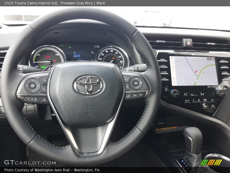 Predawn Gray Mica / Black 2020 Toyota Camry Hybrid XLE