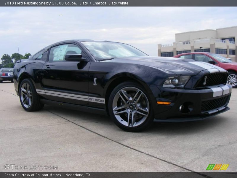 Black / Charcoal Black/White 2010 Ford Mustang Shelby GT500 Coupe