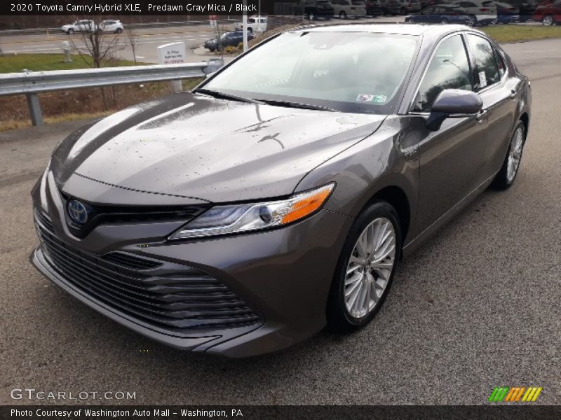 Predawn Gray Mica / Black 2020 Toyota Camry Hybrid XLE