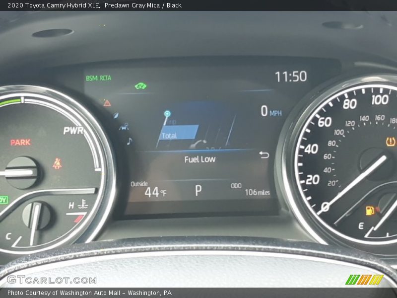 Predawn Gray Mica / Black 2020 Toyota Camry Hybrid XLE