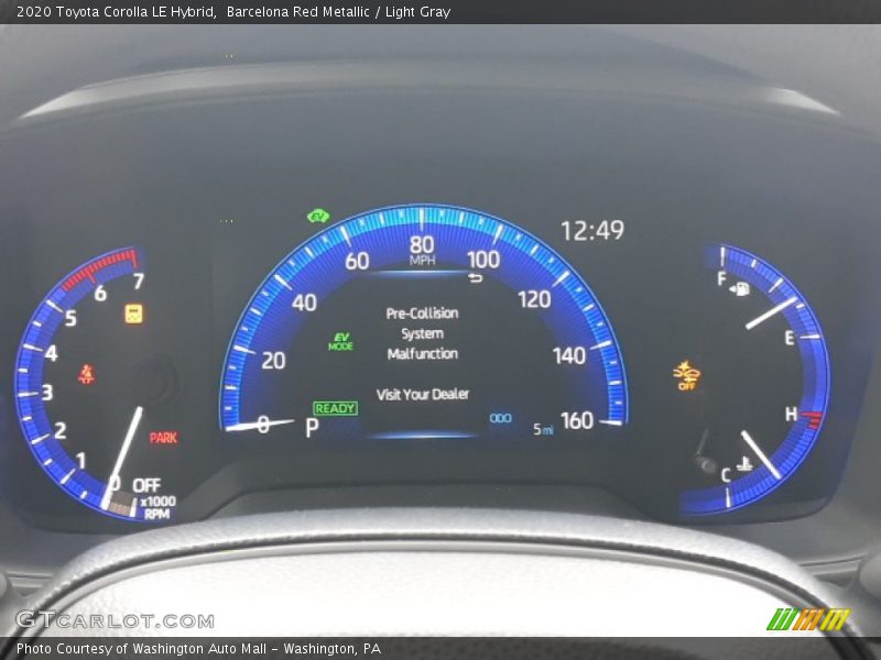 Barcelona Red Metallic / Light Gray 2020 Toyota Corolla LE Hybrid
