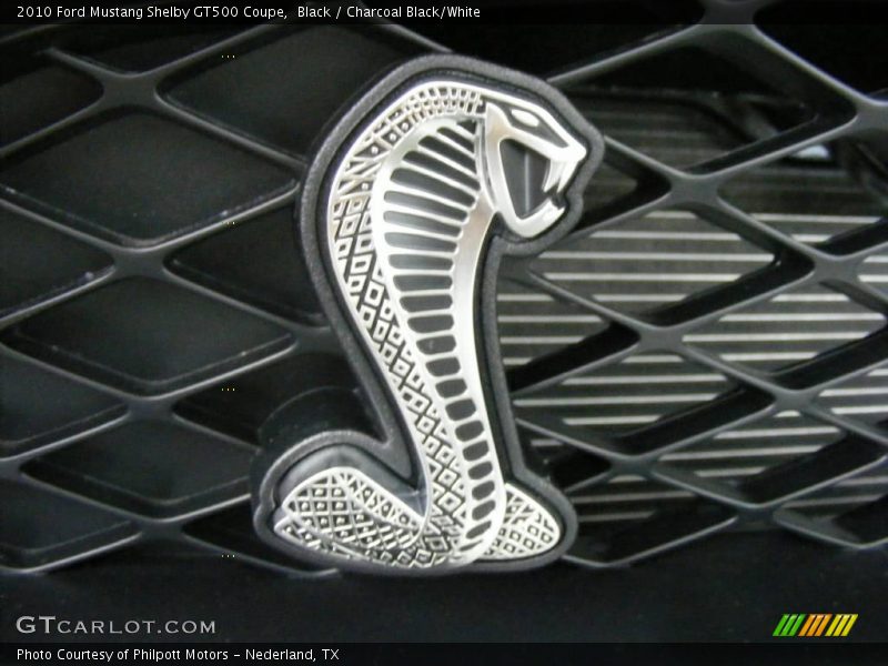 Black / Charcoal Black/White 2010 Ford Mustang Shelby GT500 Coupe