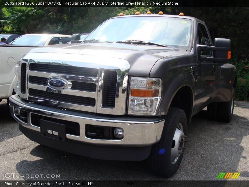 Sterling Grey Metallic / Medium Stone 2009 Ford F350 Super Duty XLT Regular Cab 4x4 Dually