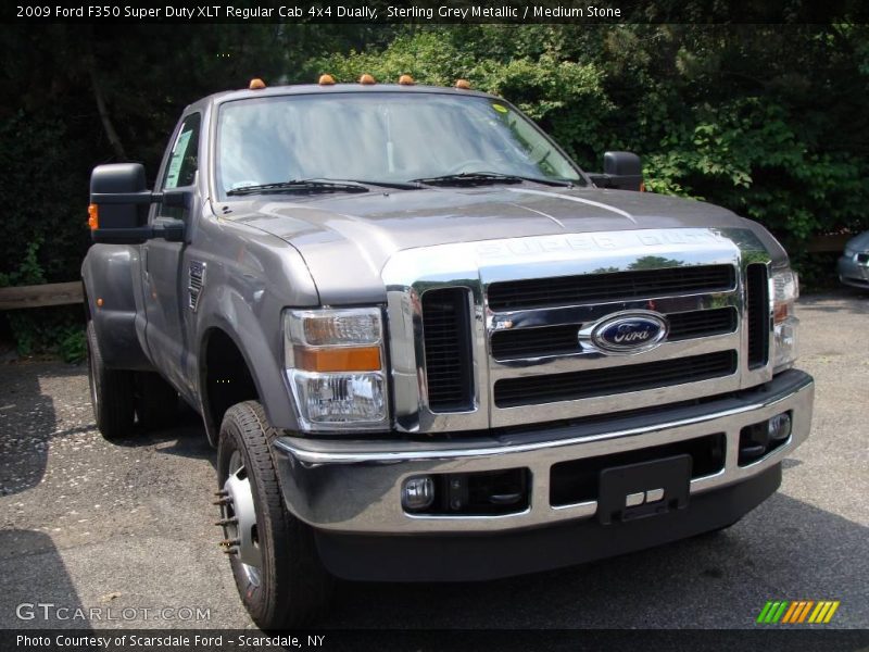 Sterling Grey Metallic / Medium Stone 2009 Ford F350 Super Duty XLT Regular Cab 4x4 Dually