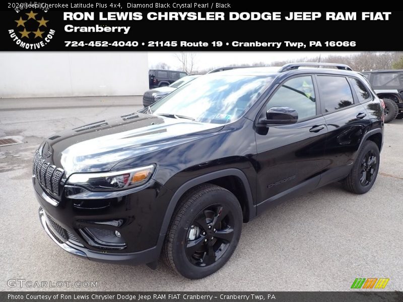 Diamond Black Crystal Pearl / Black 2020 Jeep Cherokee Latitude Plus 4x4