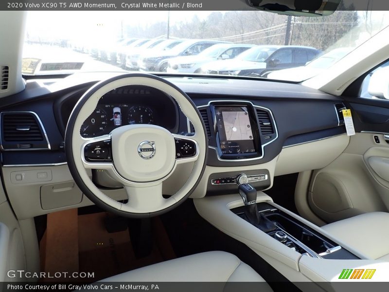 Crystal White Metallic / Blond 2020 Volvo XC90 T5 AWD Momentum